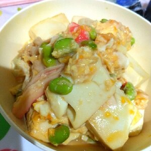 包丁不要！！★豆腐と枝豆の卵とじ★